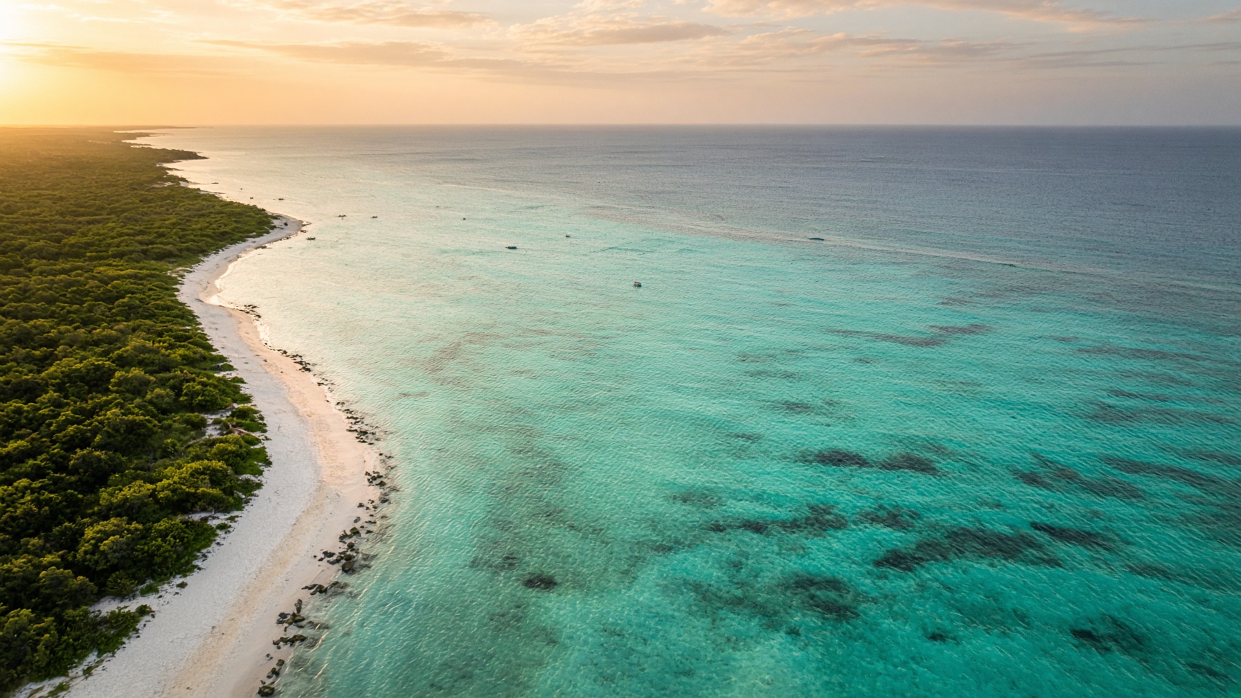 Costa de la Riviera Maya vista desde el aire
